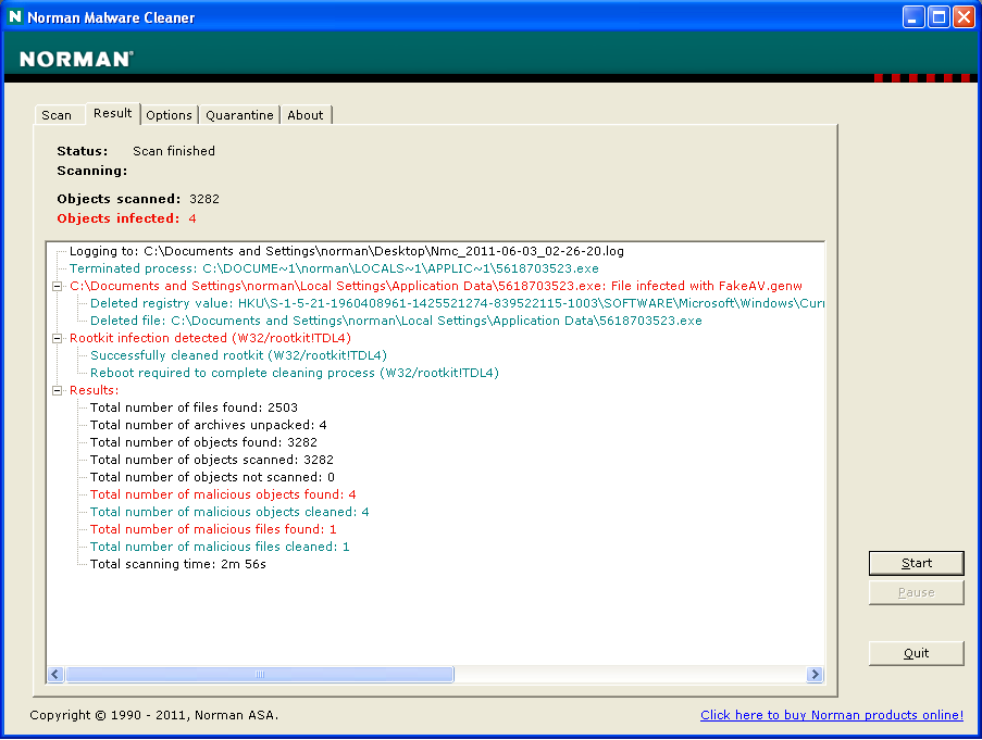 Norman malware cleaner exe